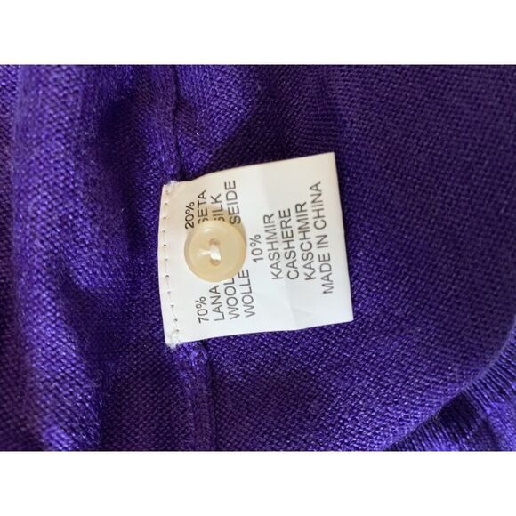 Peter Millar VTG Purple Silk Wool Cashmere Polo Sweater XL NWT Collar Button - Picture 13 of 14